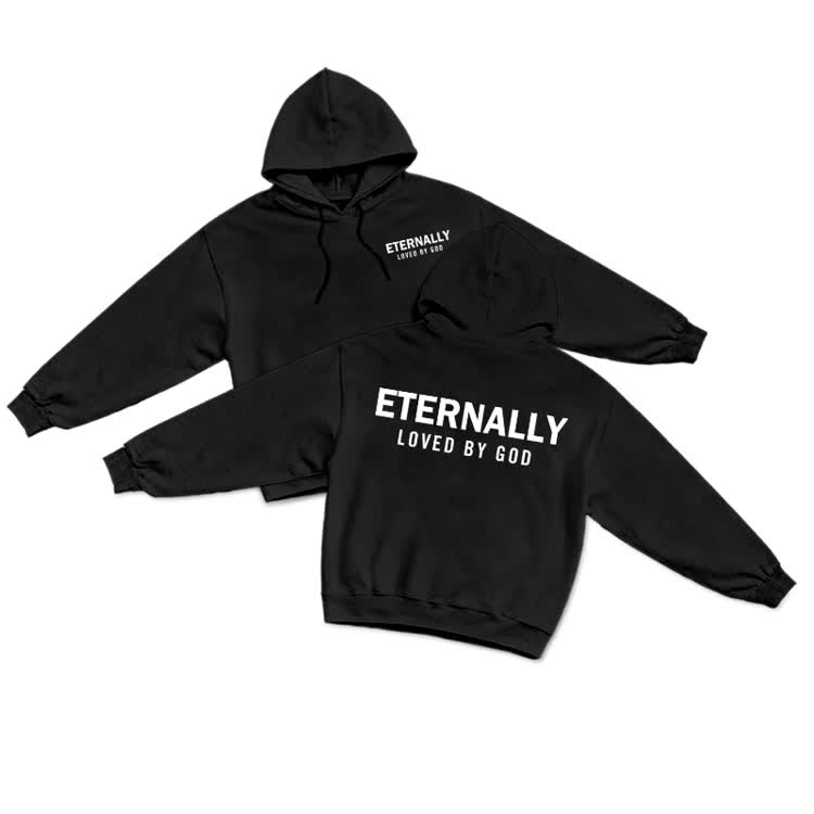 Streetwear Inspired Eternally Loved by God Hoodie - Black - US16-18(2XL) - image 2