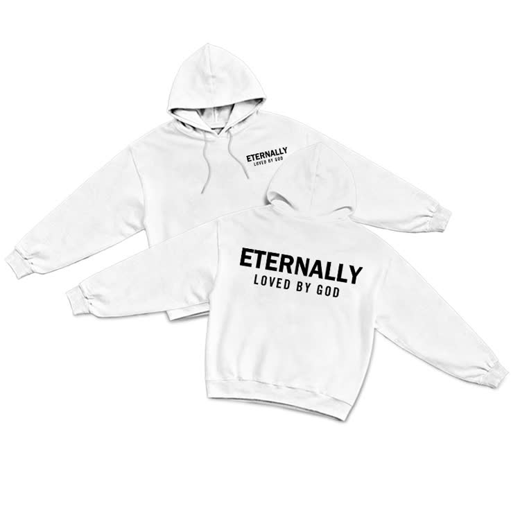 Streetwear Inspired Eternally Loved by God Hoodie - White - US16-18(2XL) - image 1