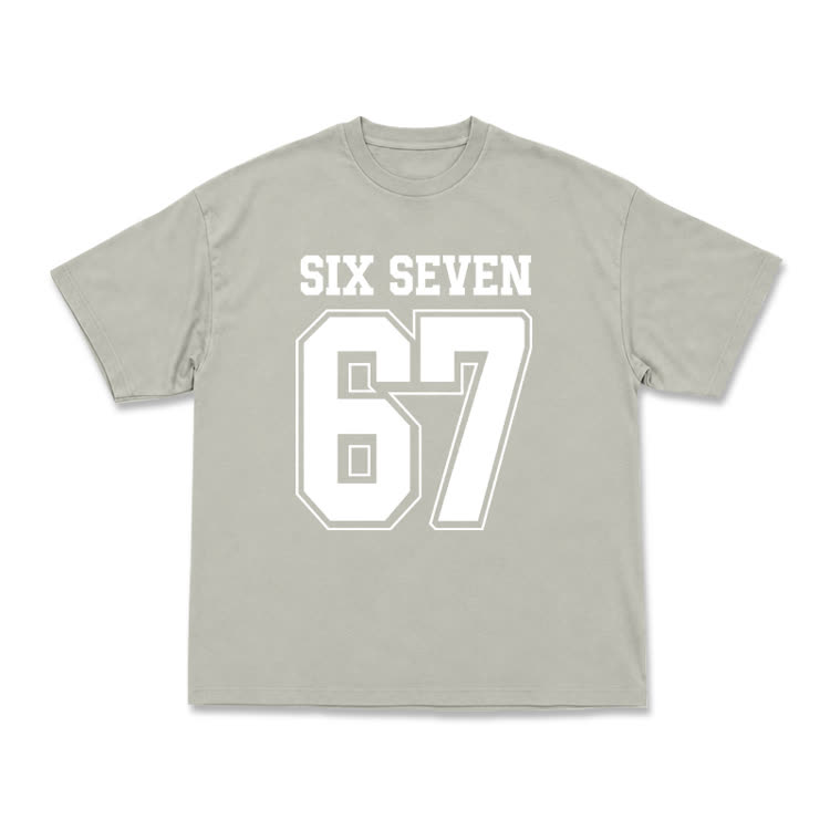 Casual SIX SEVEN 67 Graphic Short Sleeve T-Shirt - Warm Grey - US16-18(2XL) - image 4