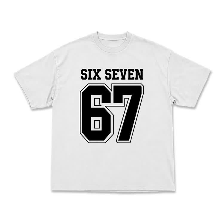Casual SIX SEVEN 67 Graphic Short Sleeve T-Shirt - White - US16-18(2XL) - image 2