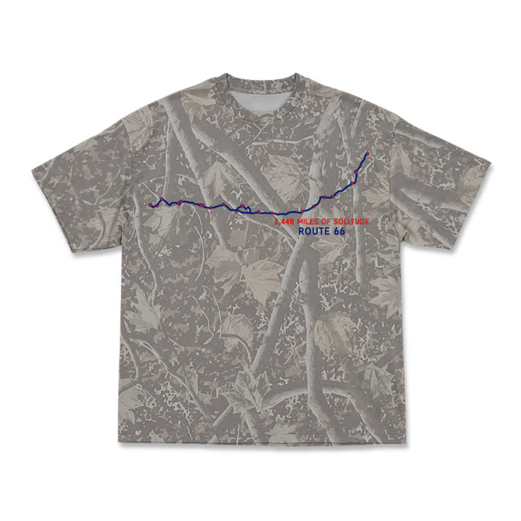 Vintage Route 66 Camo Graphic T-Shirt  - Olive Green - 3XL - image 2