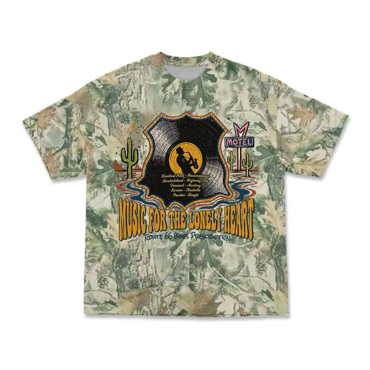 Vintage Desert Motel Camo Graphic T-Shirt - Green - 3XL - image 2