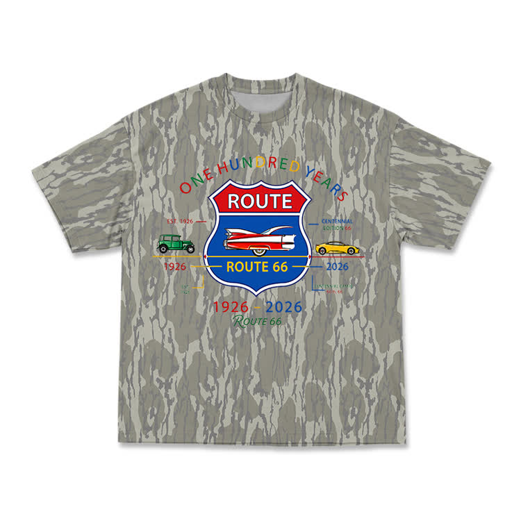Casual Route 66 Centennial Camo Graphic T Shirt - Khaki - 3XL - image 1