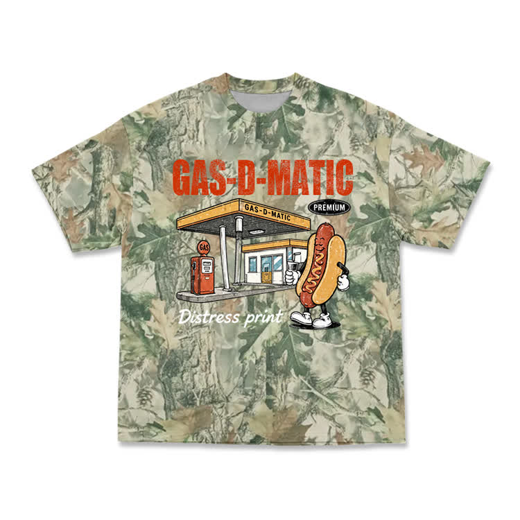 Vintage Gas-D-Matic Camo Graphic T-Shirt - Green - 3XL - image 2