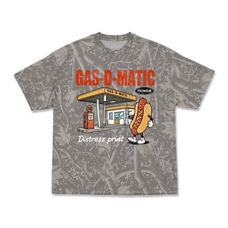 Vintage Gas-D-Matic Camo Graphic T-Shirt - Olive Green - 3XL - image 1