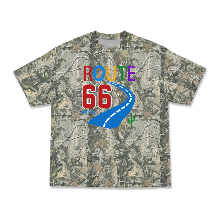 Route 66 Camo Graphic T-Shirt - Army Green - 3XL - image 4