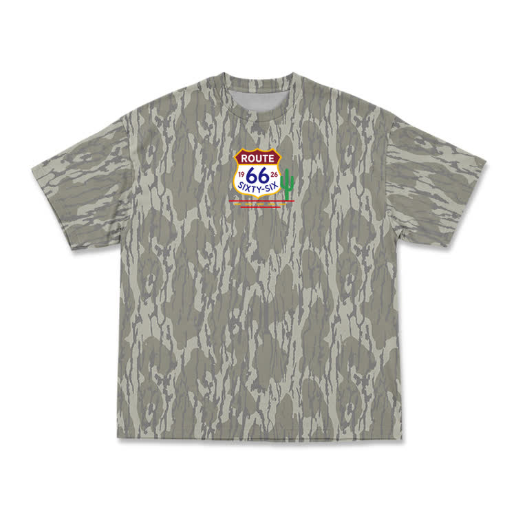 Vintage Route 66 Camo Graphic T-Shirt - Khaki - 3XL - image 2