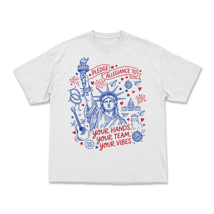 Retro Americana Statue Of Liberty T-shirt - White - US16-18(2XL) - image 2