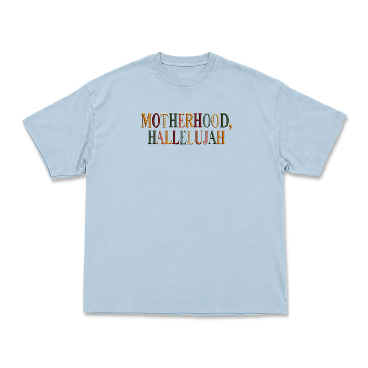 Vintage MOTHERHOOD.HALLELUJAH Graphic T-Shirt - Light Blue - US16-18(2XL) - image 2