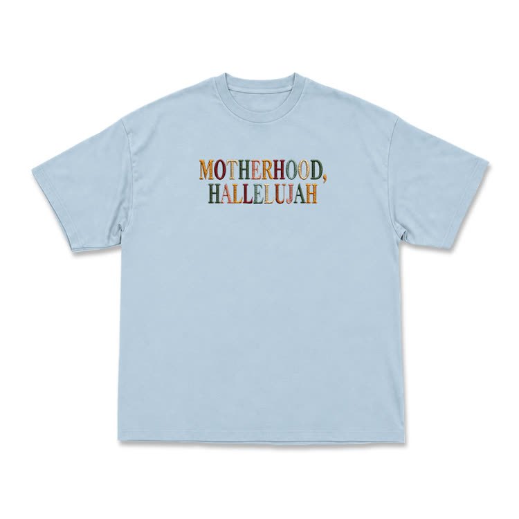 Vintage MOTHERHOOD.HALLELUJAH Graphic T-Shirt - Light Blue - US16-18(2XL) - image 2