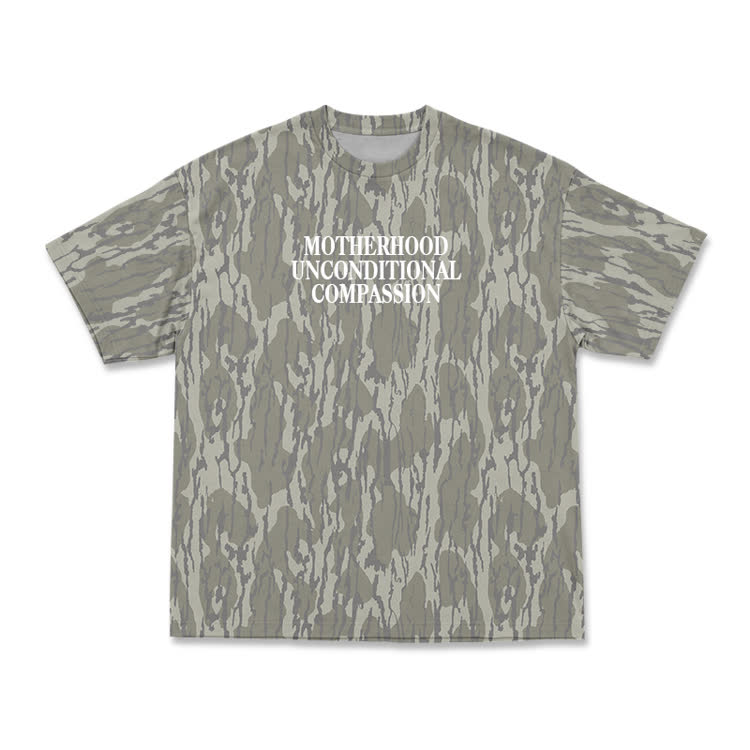 Casual Camo Motherhood Graphic T-Shirt - Khaki - 3XL - image 1