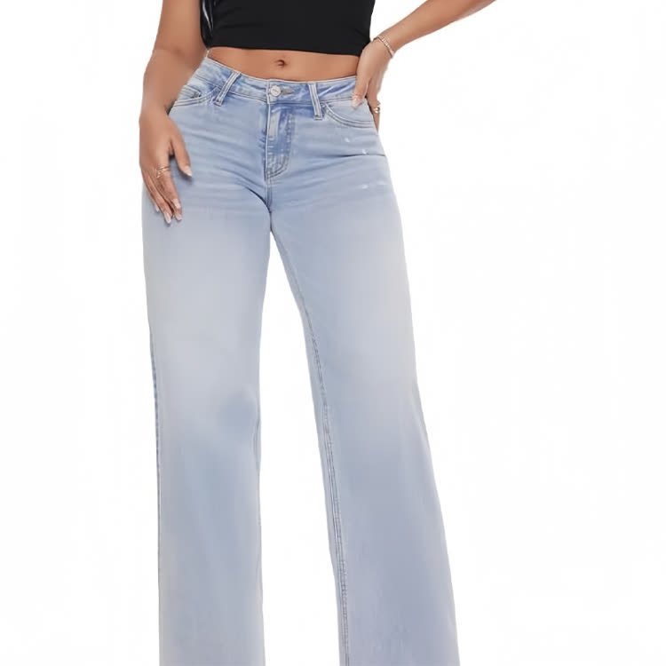 Stretchy Mid-rise Straight-leg Jeans - image 3