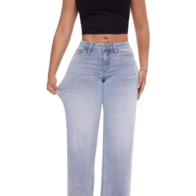 Stretchy Mid-rise Straight-leg Jeans - image 1