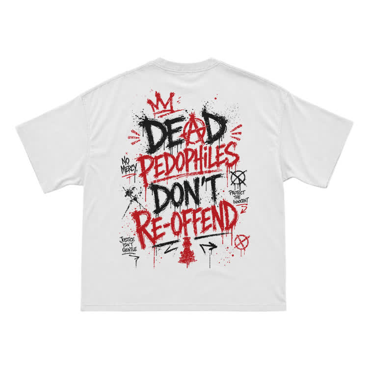 Street Punk Graffiti Back Print T-Shirt - White - US16-18(2XL) - image 1