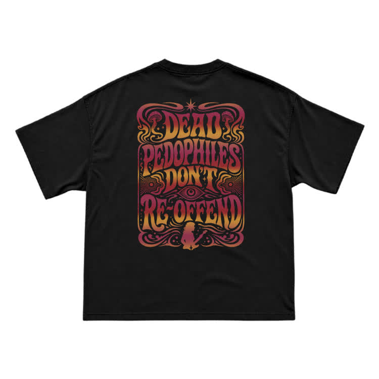 Vintage Psychedelic Back Graphic T-Shirt - Black - US16-18(2XL) - image 1