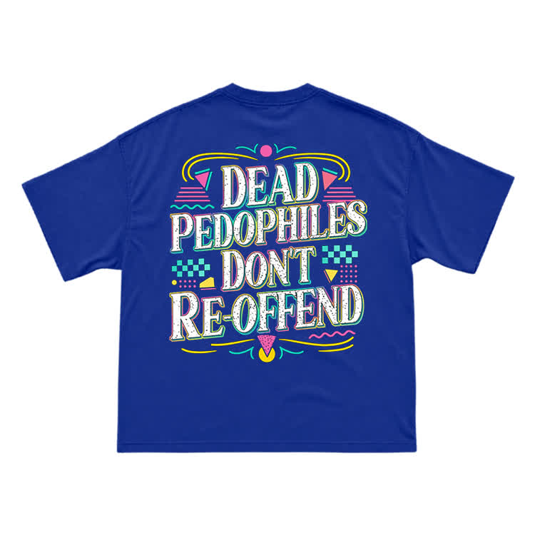 Provocative Slogan Back Print Streetwear T-Shirt - Blue - US16-18(2XL) - image 1