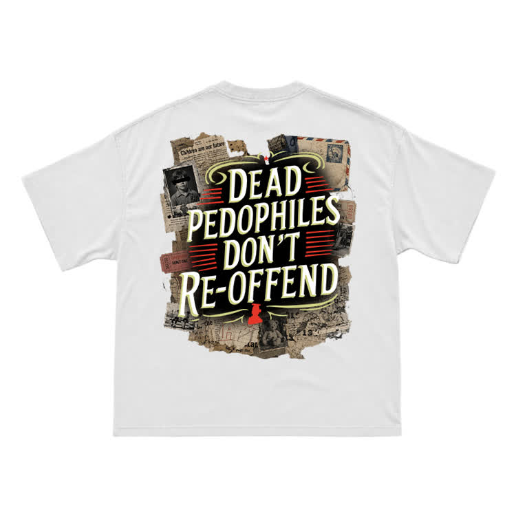 Old Paper Collage Back Design Streetwear T-Shirt - White - US16-18(2XL) - image 1