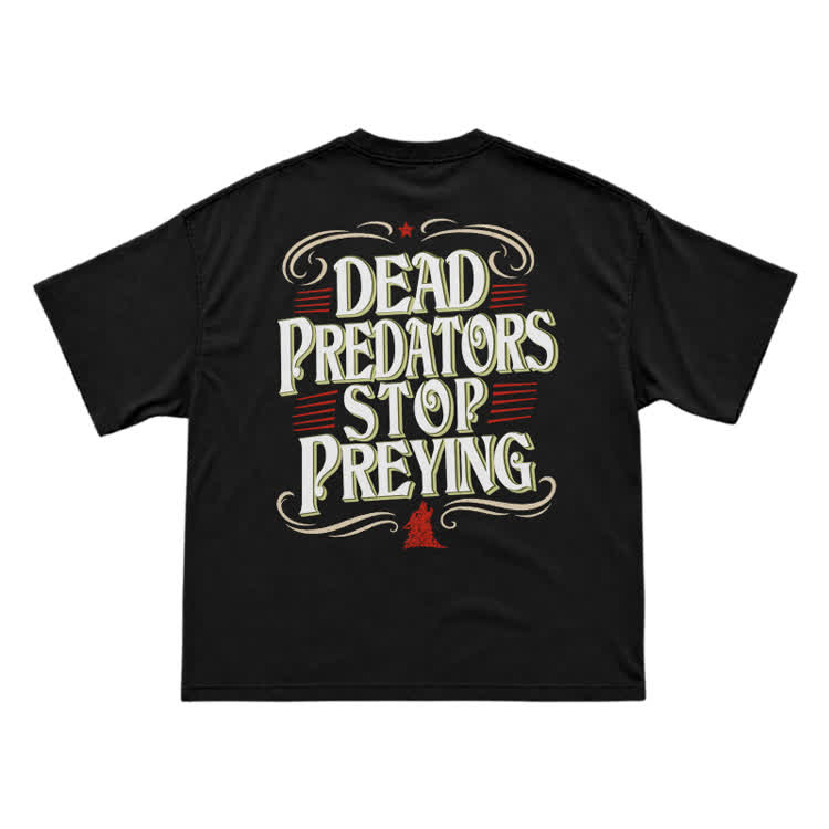 Vintage Dead Predators Stop Preying Back Graphic T-Shirt - Black - US16-18(2XL) - image 1
