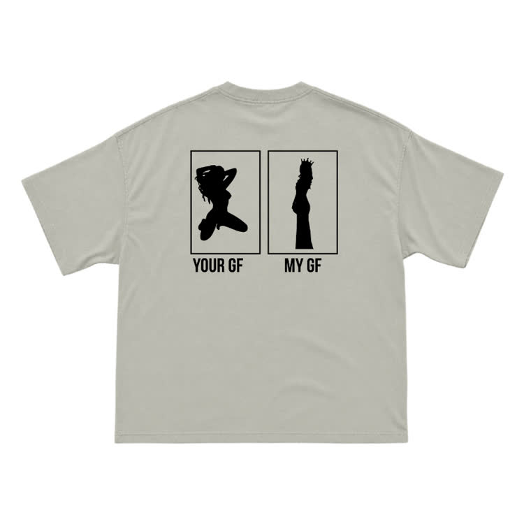 Your GF My GF Statement Short Sleeve T-Shirt - Warm Grey - US16-18(2XL) - image 2