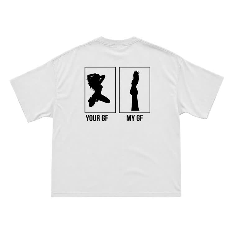 Your GF My GF Statement Short Sleeve T-Shirt - White - US16-18(2XL) - image 1