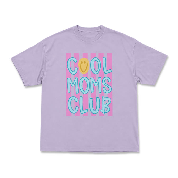 Cream Cool Moms Club Smile Graphic T-Shirt - Purple - US16-18(2XL) - image 2