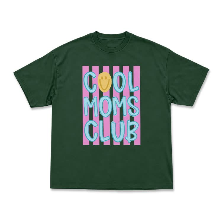 Cream Cool Moms Club Smile Graphic T-Shirt - Green - US16-18(2XL) - image 9