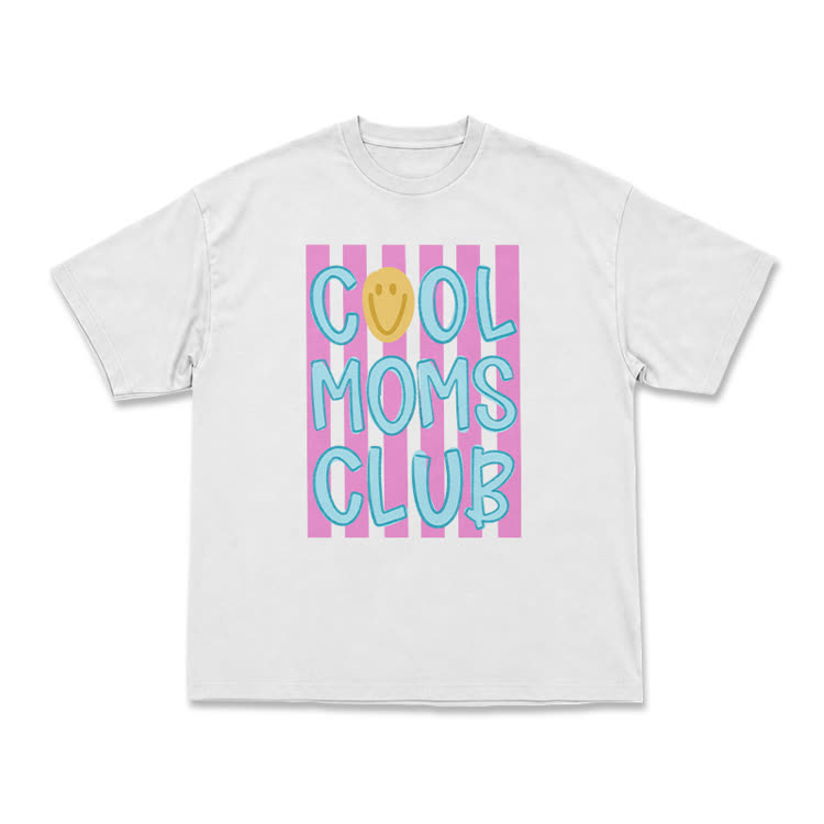 Cream Cool Moms Club Smile Graphic T-Shirt - White - US16-18(2XL) - image 8