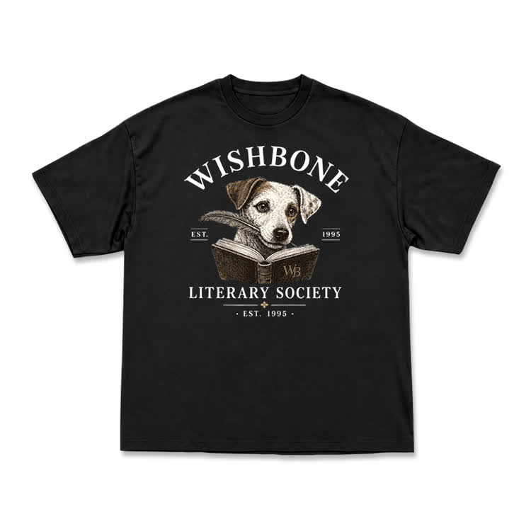 Wishbone Literary Society Vintage Dog Graphic T-Shirt - Black - US16-18(2XL) - image 2