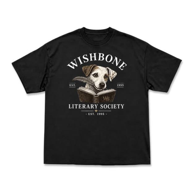 Wishbone Literary Society Vintage Dog Graphic T-Shirt - Black - US16-18(2XL) - image 2