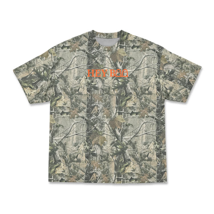 Street Camo Hey Boo Graphic T-Shirt - Army Green - 3XL - image 2