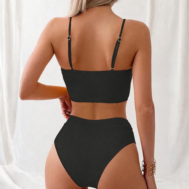 Solid-color, Sexy Spaghetti-strap Bikini - image 2