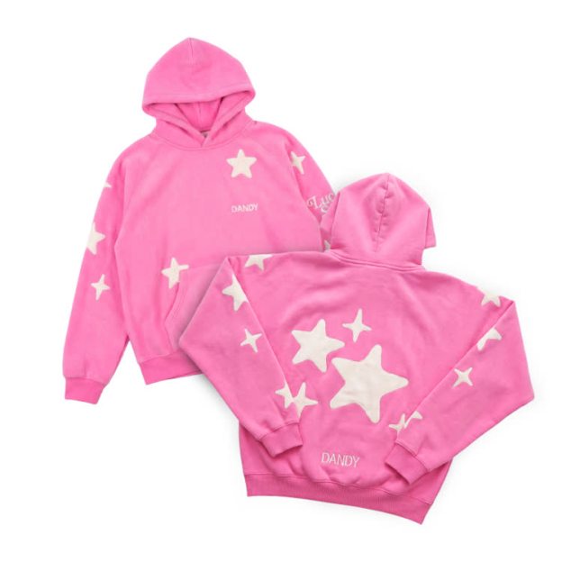 Casual Pink Star Print Dandy Hoodie - Pink - US32-34(5XL) - image 1
