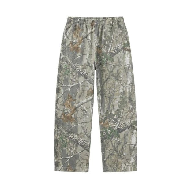 Dead Camouflage Print Straight-leg Sweatpants - Army Green - 5XL - image 1
