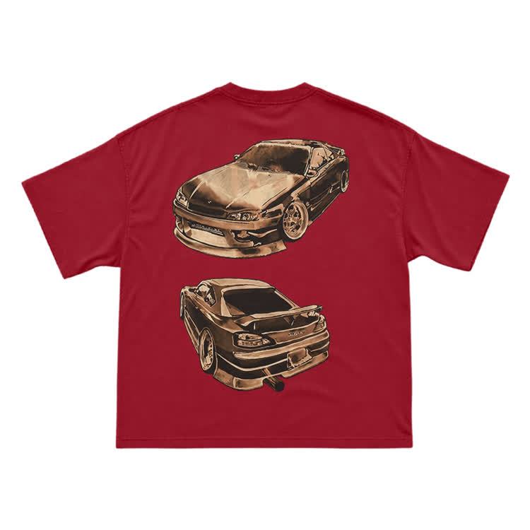 Vintage Dual Sports Car Back Graphic T-Shirt - Red - US16-18(2XL) - image 10