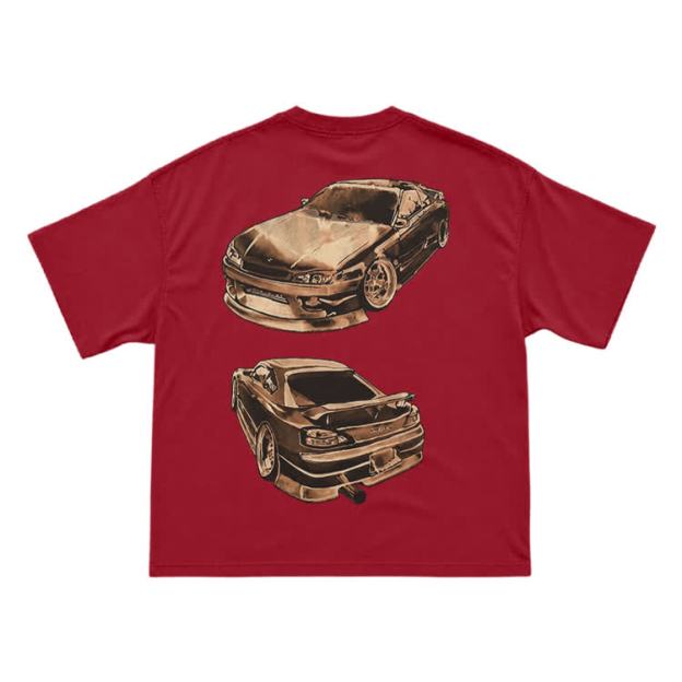 Vintage Dual Sports Car Back Graphic T-Shirt - Red - US16-18(2XL) - image 10