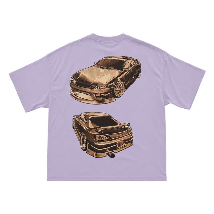 Vintage Dual Sports Car Back Graphic T-Shirt - Purple - US16-18(2XL) - image 9