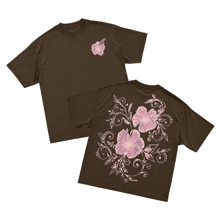 Bleach Island Bloom Statement Back Print Short Sleeve T-shirt - Coffee - US16-18(2XL) - image 2