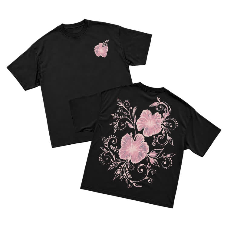 Bleach Island Bloom Statement Back Print Short Sleeve T-shirt - Black - US16-18(2XL) - image 1