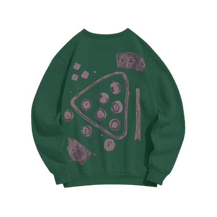 Vintage Billiards Back Bleach Graphic Pullover Sweatshirt - Dark Green - US16-18(2XL) - image 2