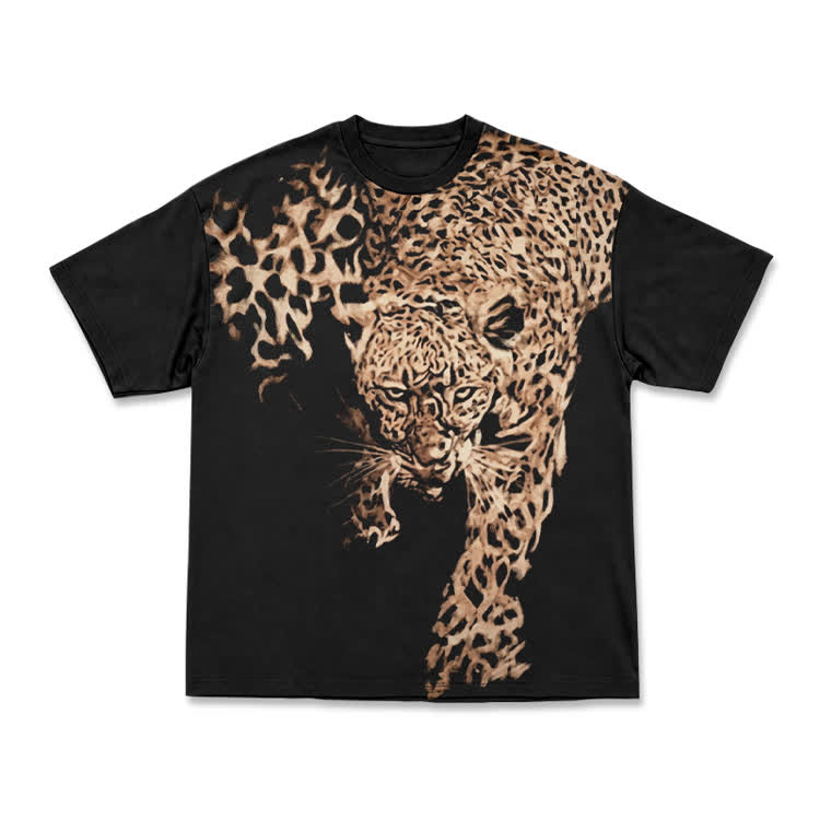 Bleach Wild Runner Leopard Graphic T-Shirt - Black - 3XL - image 1