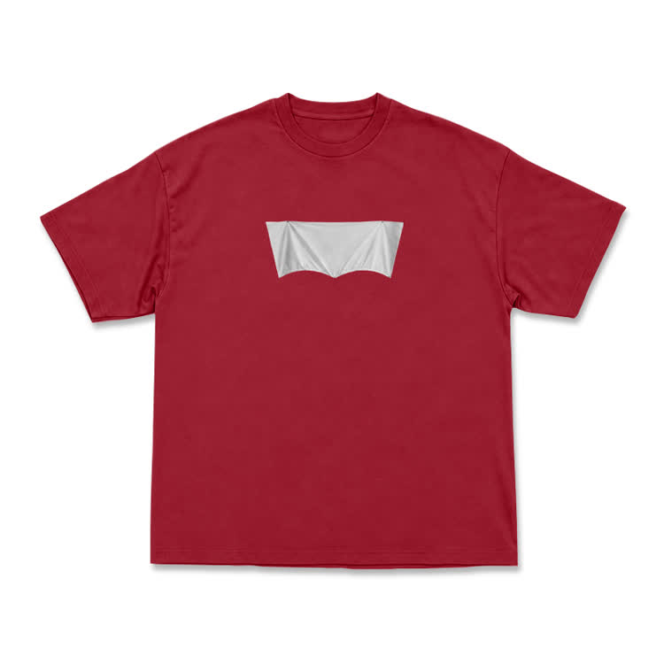 Modern Minimal  Art PrintShort Sleeve T-Shirt  - Red - US16-18(2XL) - image 2
