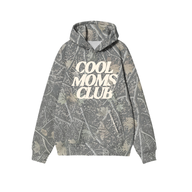 Cool Moms Club Camo Graphic Graphic Print Causal Hoodie - White - US32-34(5XL) - image 2