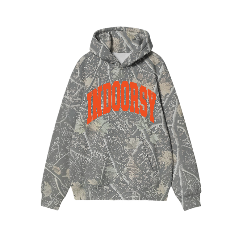 Indoorsy Camo Print Graphic Print Causal Hoodie - Olive Green - US32-34(5XL) - image 1