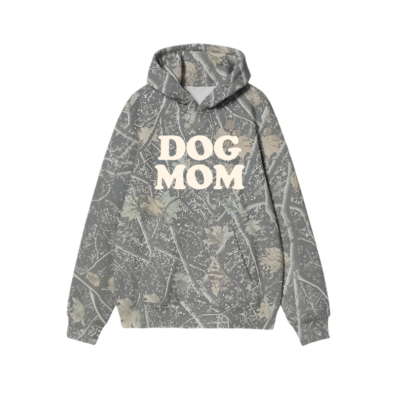 Casual Camo Dog Mom Graphic Print Causal Hoodie - Olive Green - US32-34(5XL) - image 1