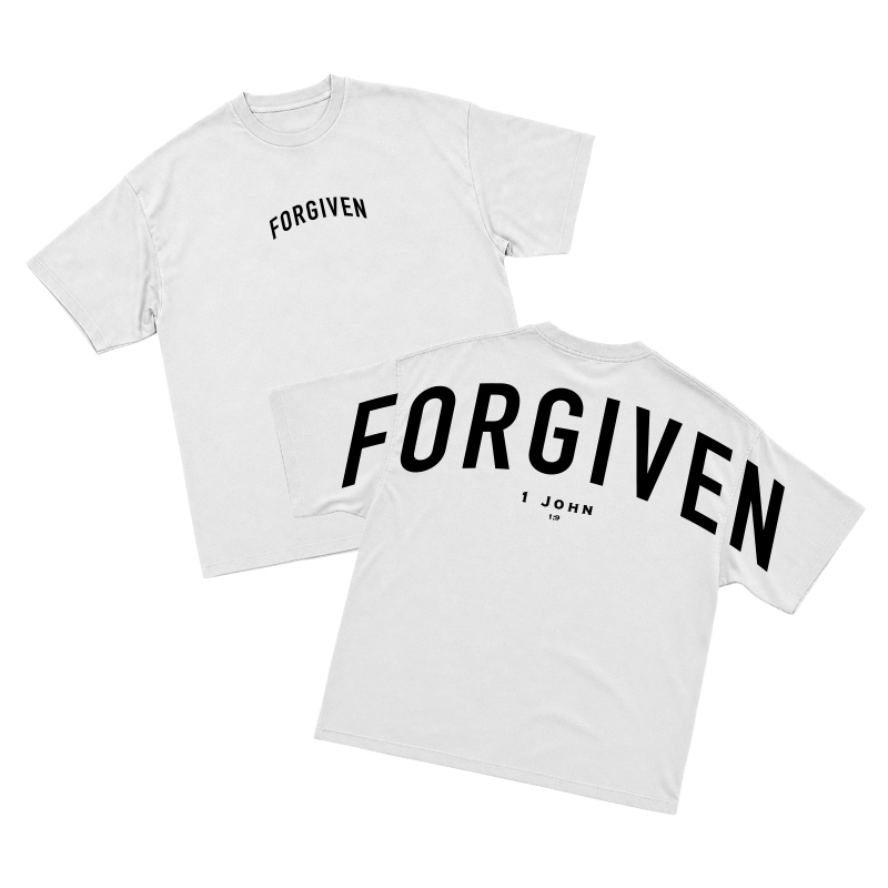 Forgiven Faith  1 John 1:9 Graphic T-Shirt  - White - 2XL - image 1