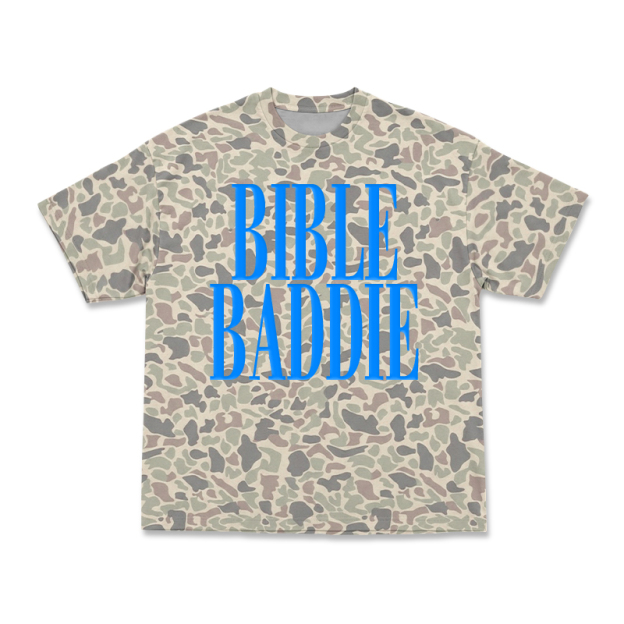 Bible Baddie Camo Graphic T-Shirt - Apricot - 3XL - image 1