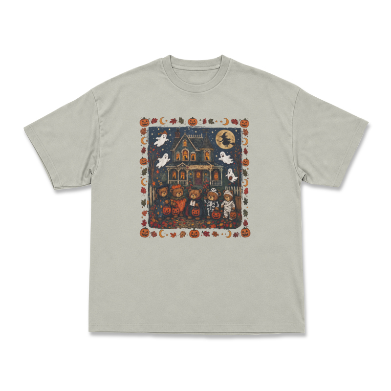 Halloween Haunted House Graphic T-Shirt - Warm Grey - US16-18(2XL) - image 2