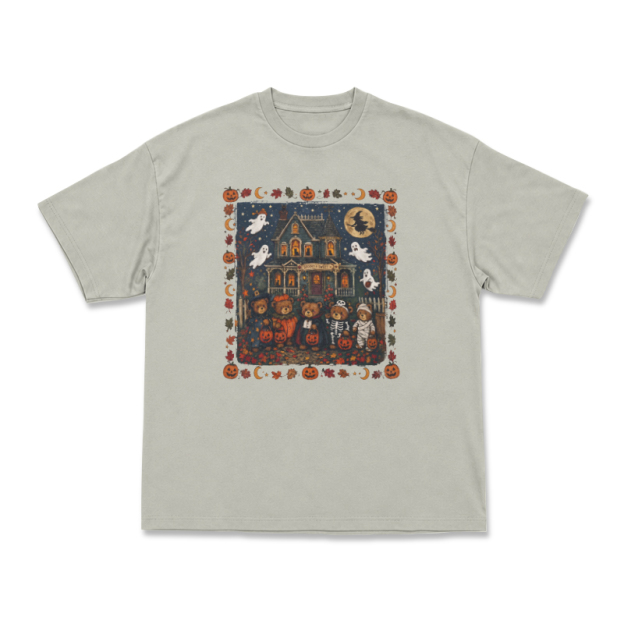 Halloween Haunted House Graphic T-Shirt - Warm Grey - US16-18(2XL) - image 2