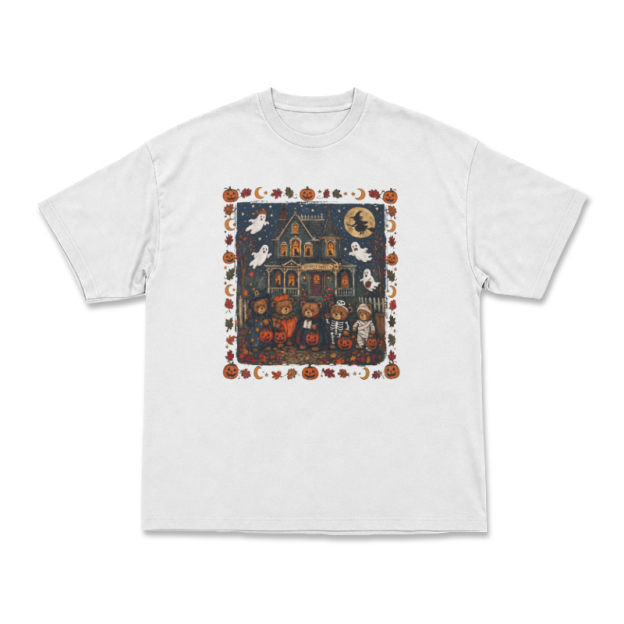Halloween Haunted House Graphic T-Shirt - White - US16-18(2XL) - image 1
