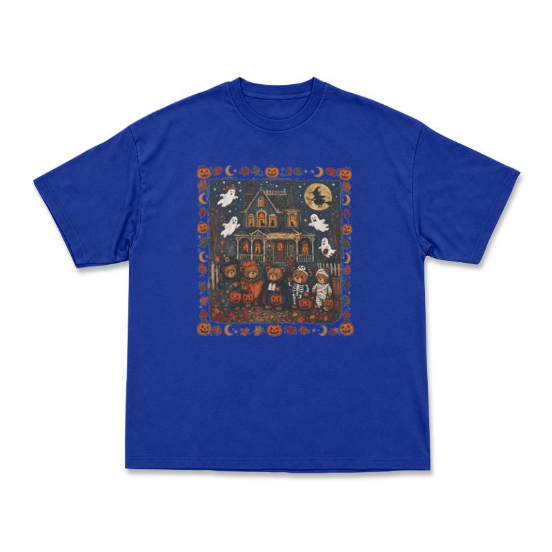Halloween Haunted House Graphic T-Shirt - Blue - US16-18(2XL) - image 4